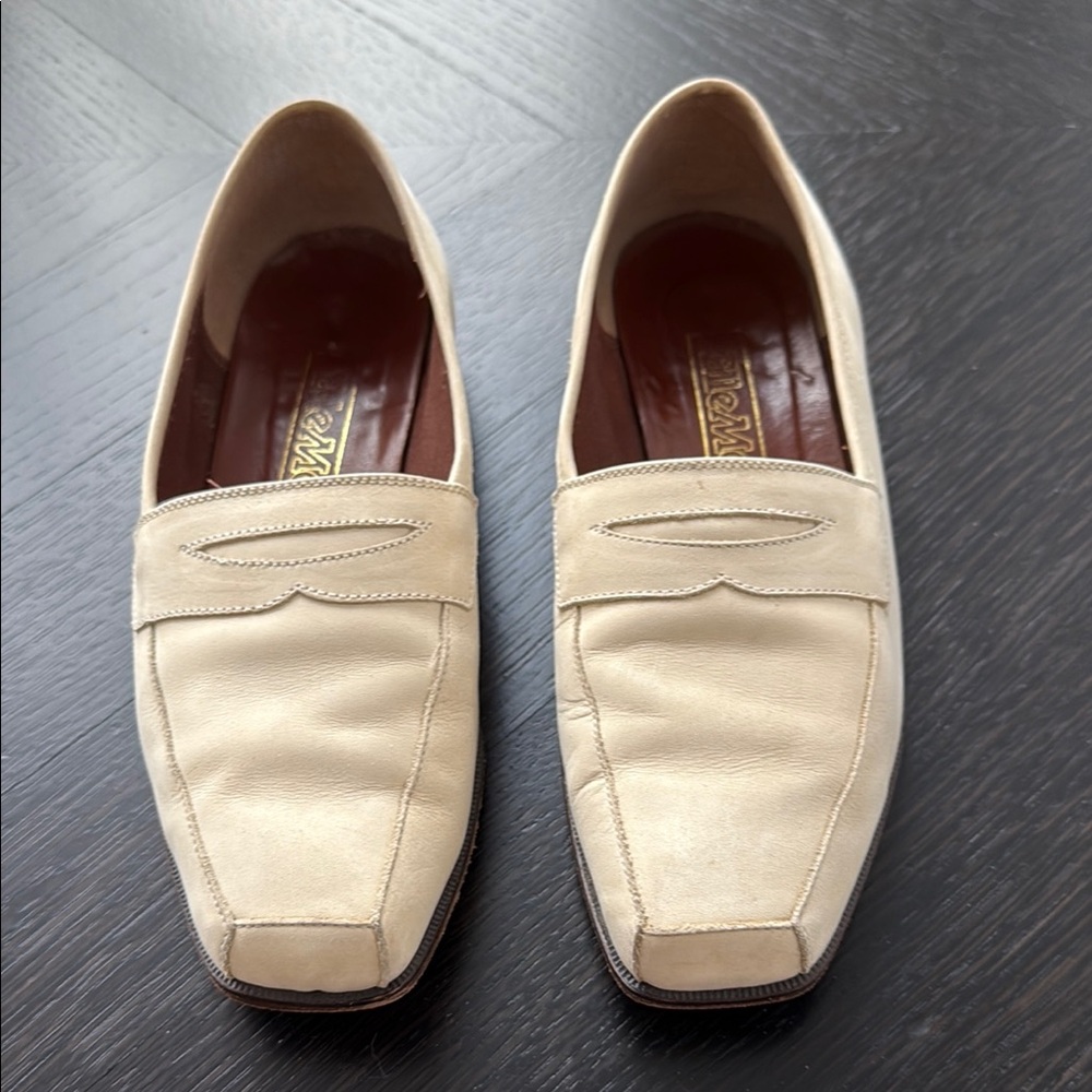 Ivory Nubuck Loafers
